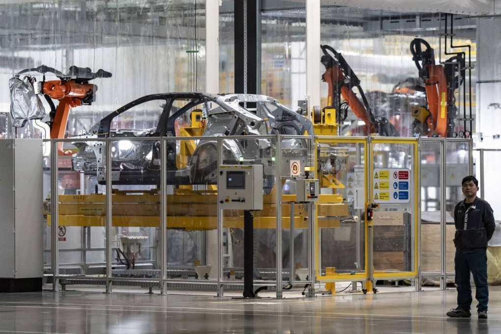 A car is assembled on a production line at the Volkswagen Anhui Automotive Co factory in Hefei, China on March 28. Photo: Bloomberg