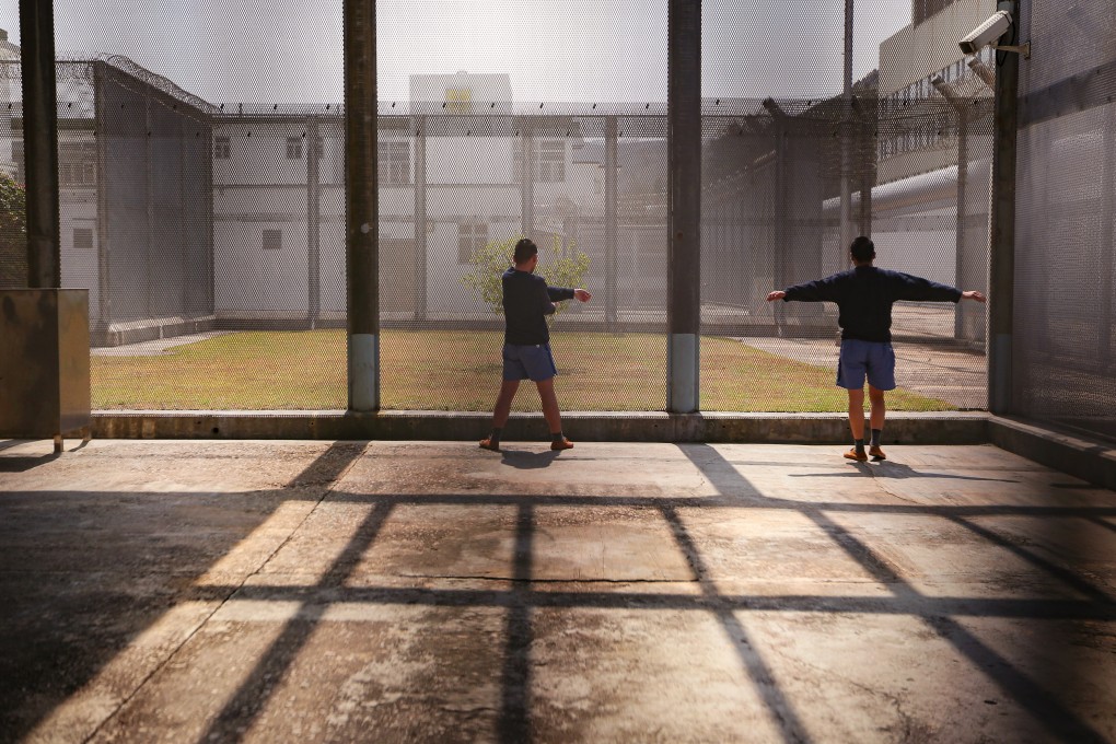 Inmates exercise at Stanley Prison on Hong Kong Island. Photo: Xiaomei Chen