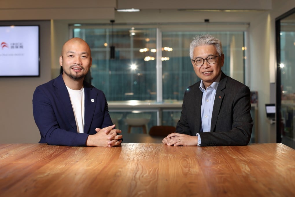 FundPark CEO Anson Suen (left) and ECIC commissioner Terence Chiu. ECIC and French reinsurer Scor will provide insurance cover for trade loans underwritten by FundPark for e-commerce businesses in Hong Kong. Photo: Xiaomei Chen