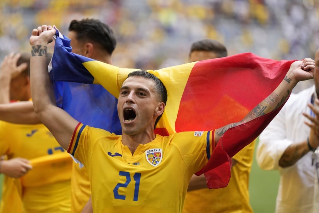 Romania’s Nicolae Stanciu celebrates after the Group E match between Romania and Ukraine at Euro 2024 on Monday. Photo: AP