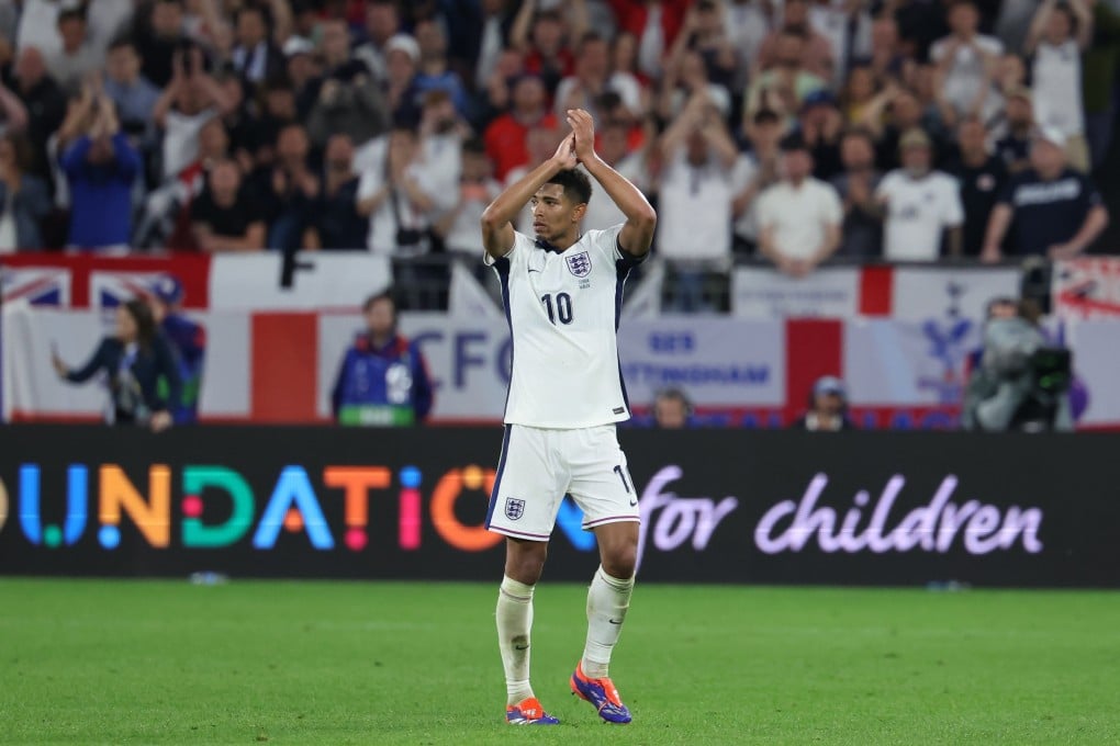England’s Jude Bellingham during the Euro2024 match against Serbia in Gelsenkirchen, Germany on Sunday. Photo: EPA-EFE