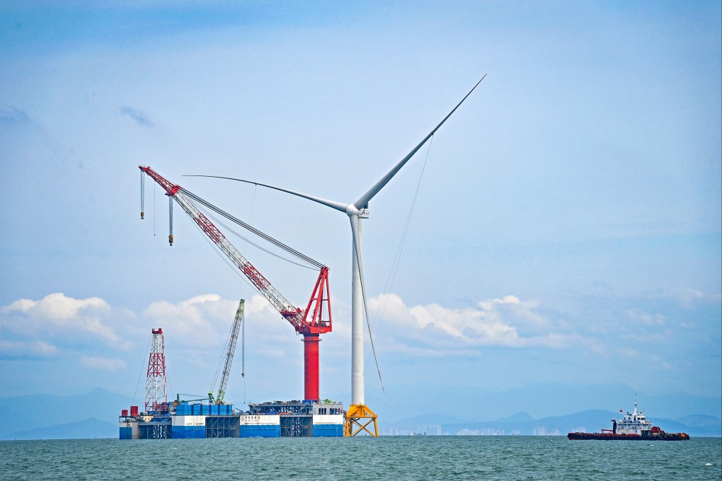 This photo taken on May 21, 2024 shows the construction site of a wind farm off the coast of Fangchenggang, south China’s Guangxi Zhuang Autonomous Region. The wind farm under construction is Guangxi’s first wind power demonstration project, that will comprise 83 wind turbine units. Photo: Xinhua