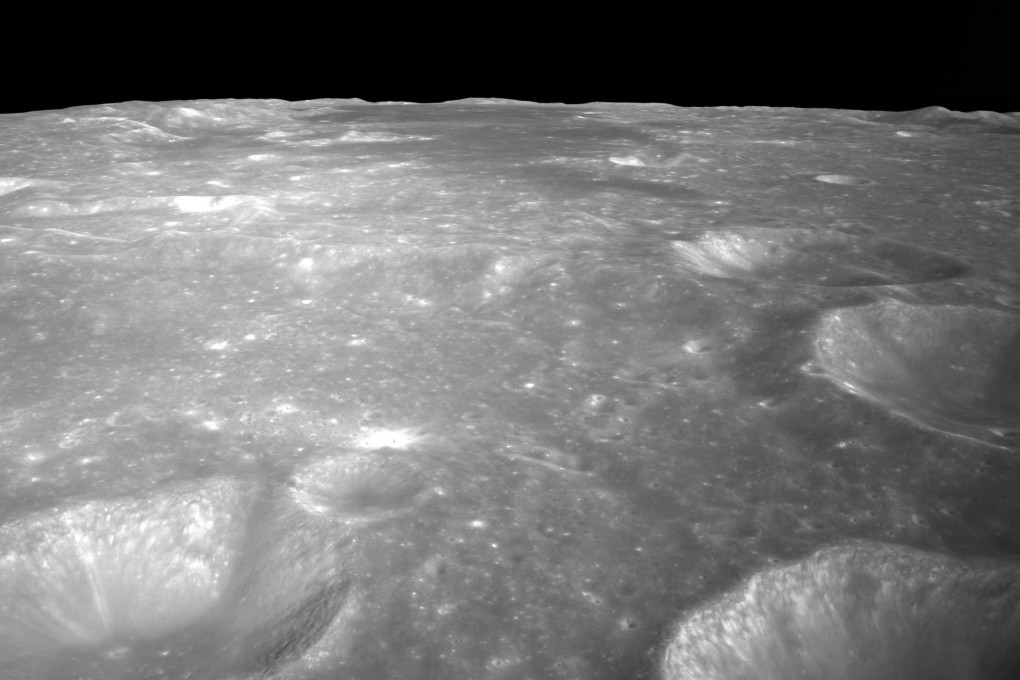 An image of the surface on the moon’s far side, captured by a camera on board the Chang’e-6 lander as it descended on its historic mission. Photo: Xinhua