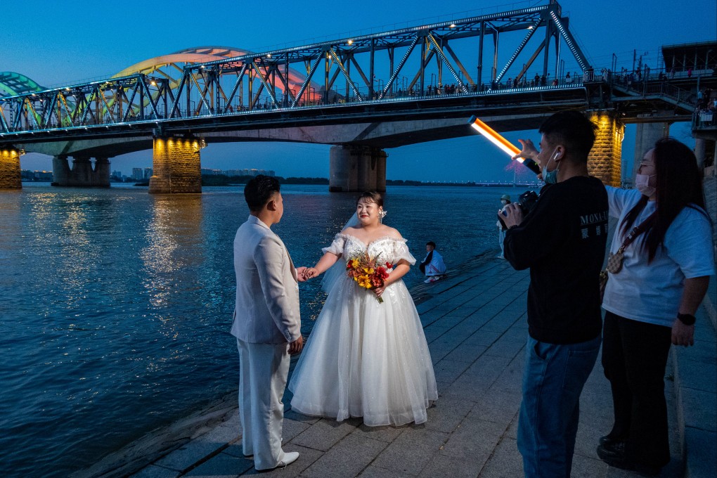 Fewer people in China are getting married, and that tracks with fewer births as the nation’s population has been shrinking. Photo: Xinhua