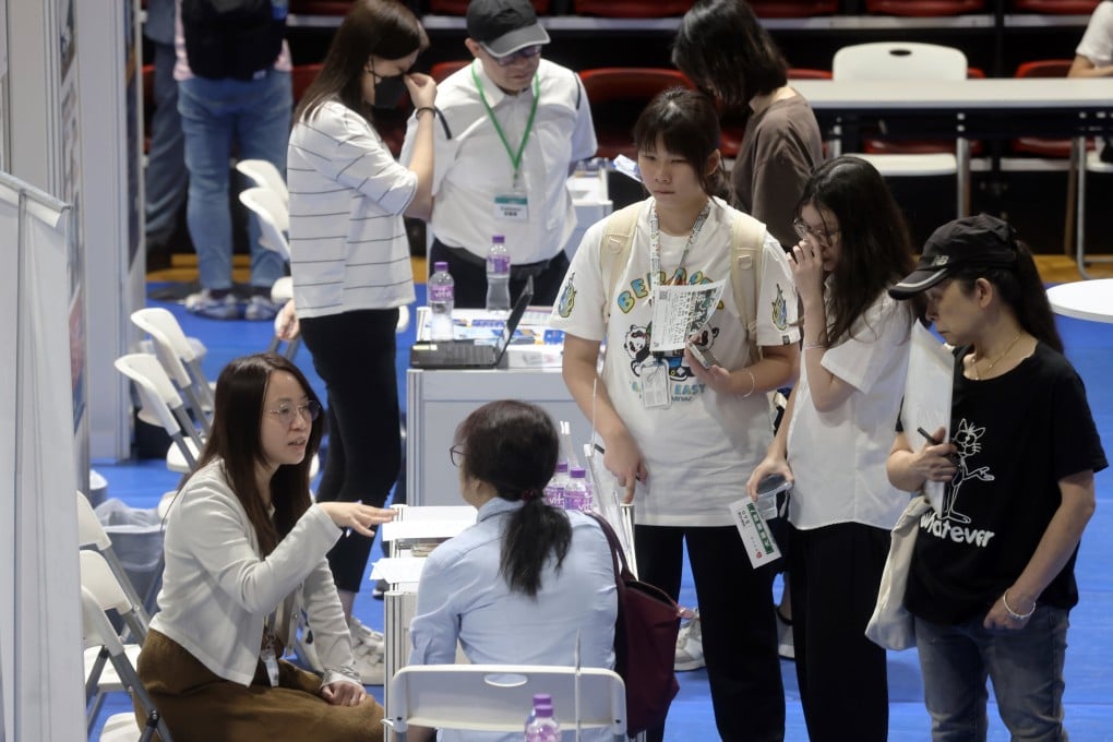 Jobseekers attend a summer recruitment fair in Hong Kong. Photo: Jonathan Wong
