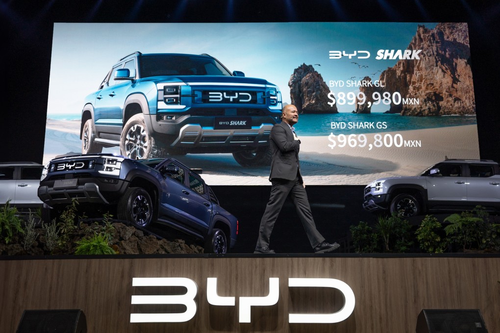 This photo taken on May 14, 2024 shows a launch event of BYD’s pick-up truck SHARK in Mexico City, Mexico. Warren Buffett’s Berkshire Hathaway cut its stake in BYD to 6.9 per cent from 7 per cent. Photo: Handout