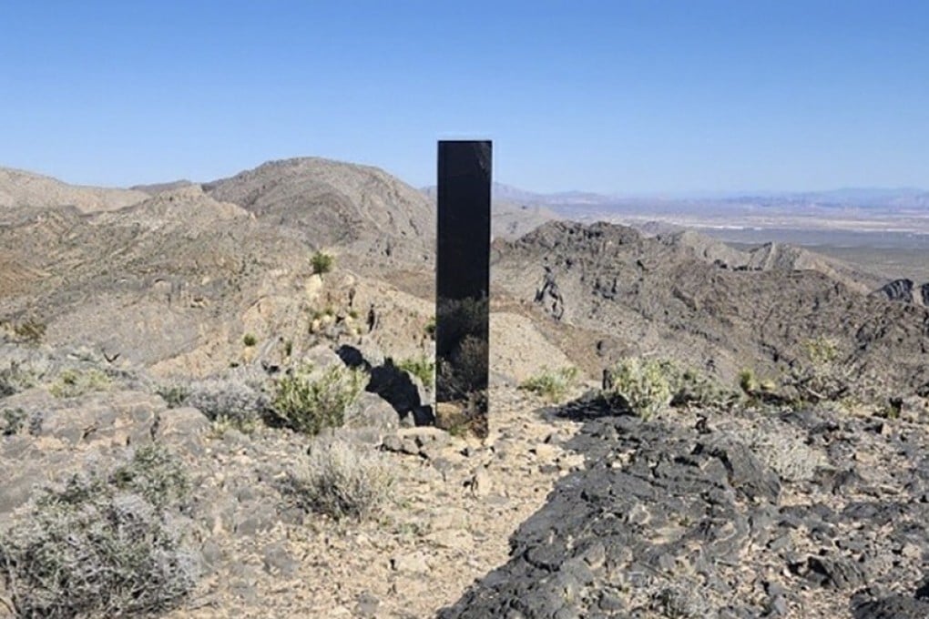 The strange monolith looks like it could have come from another world. Photo: Las Vegas Metropolitan Police Department via AP