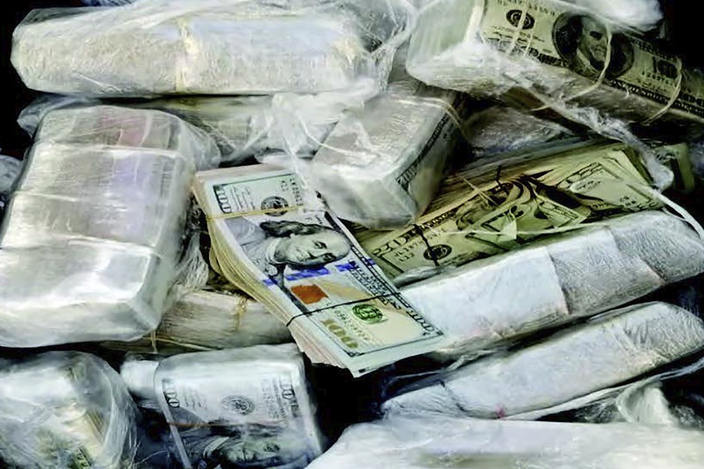 Confiscated drug money is seen in an undated photo provided by US authorities. Photo: US District Attorney via AP