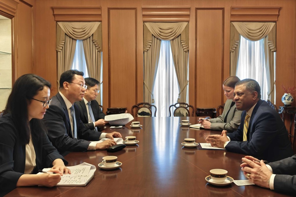 Chinese ambassador to the US Xie Feng meets Rahul Gupta, director of the White House Office of National Drug Control Policy, on Friday to discuss joint efforts in drug control. Photo: X/AmbXieFeng