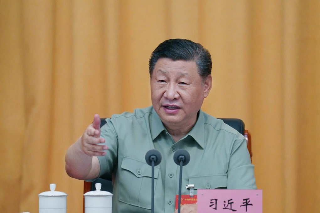 Chinese leader Xi Jinping speaks to the Central Military Commission on Monday in Yanan, in northwest China’s Shaanxi province. Photo: Xinhua