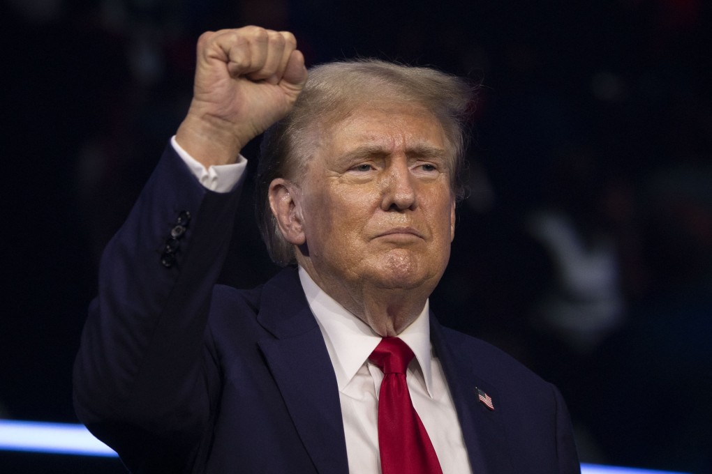 Former President Donald Trump walks on to the stage to give the keynote address at Turning Point Action’s “The People’s Convention” on June 15, 2024 in Detroit, Michigan. Photo: AFP