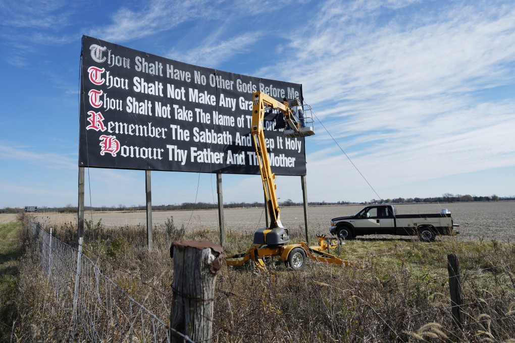 A Ten Commandments billboard near Chenoweth, Ohio. File photo: AP