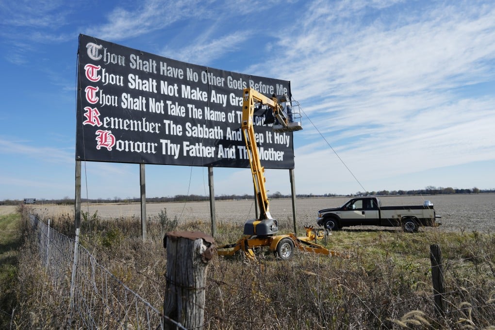 A Ten Commandments billboard near Chenoweth, Ohio. File photo: AP