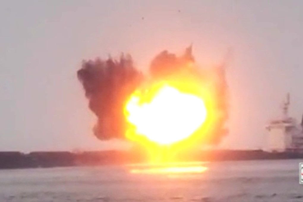 The MV Tutor after an attack by a Houthi exploding boat in the Red Sea on June 12. Photo: Houthis Media Centre via EPA-EFE