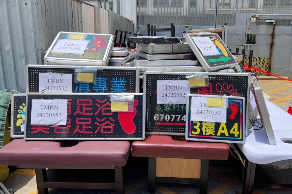 Hong Kong police have arrested 14 women after raiding and closing down 11 unlicensed massage parlours that also provided sexual services in the New Territories. Photo: Handout