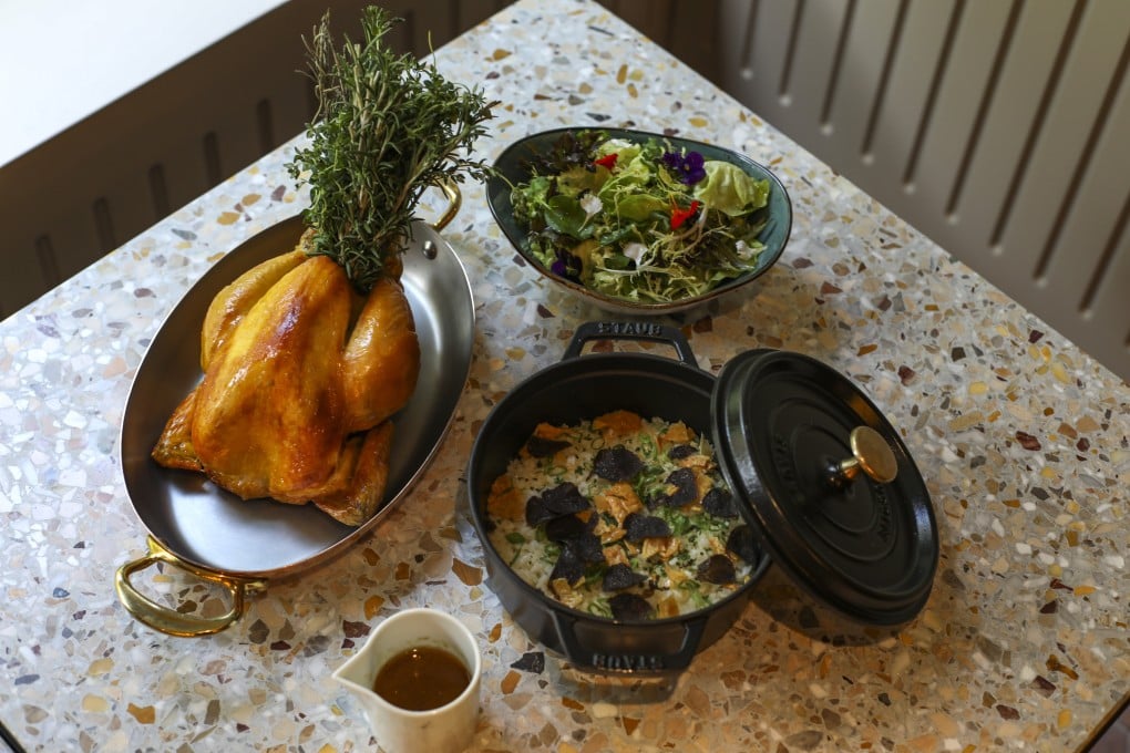 Roasted Hong Kong yellow chicken, Niigata rice en cocotte, salad at Louise in Central, a favourite of Chinese medicine practiitioner Ruth Lee. She tells us her other go-to places to eat in Hong Kong. Photo: Xiaomei Chen