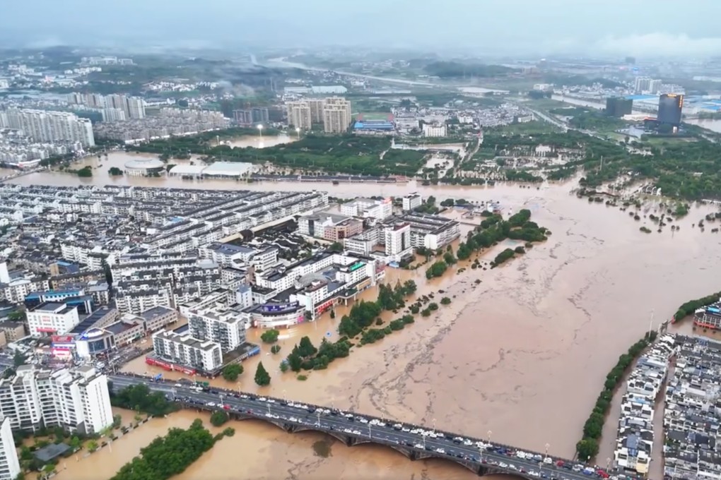 More than 10,000 people have had to flee their homes in She county, Guangdong province. Photo: Weibo/中国天气