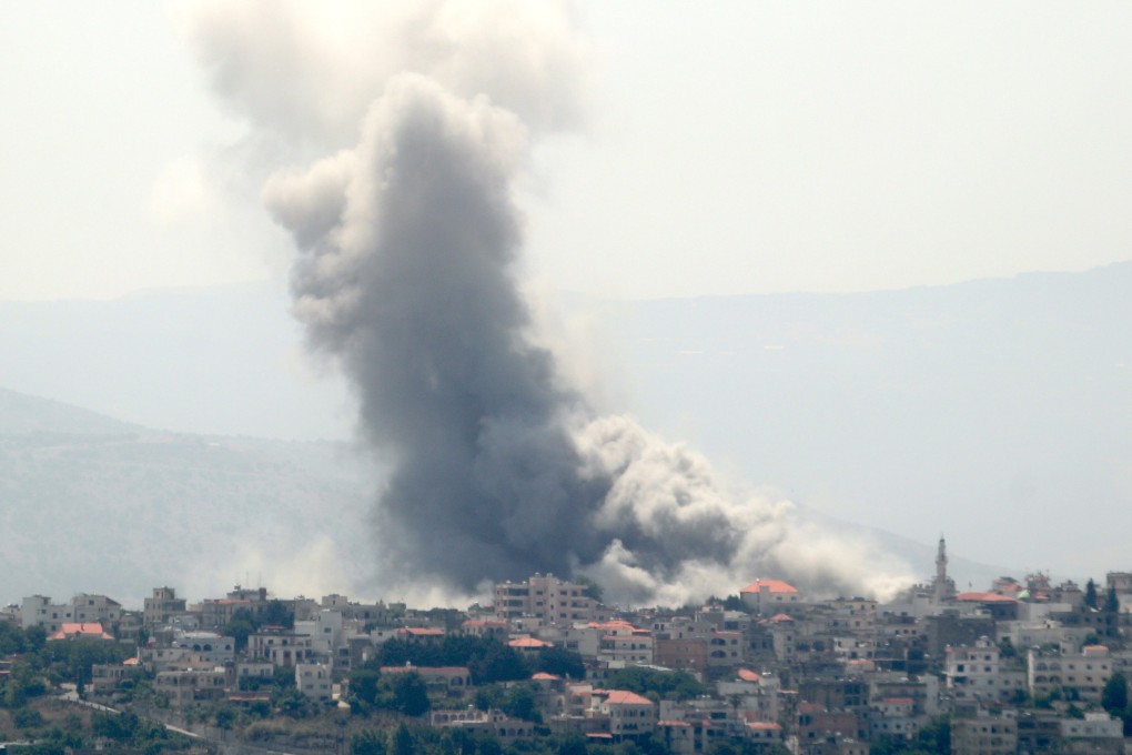 Smoke caused by an Israeli strike in Yaroun village in southern Lebanon on Wednesday. Photo: Xinhua