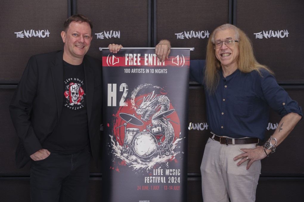 Hong Kong H2 Festival co-founders Keith Goodman (left) and John Prymmer at The Wanch. The upcoming event will showcase 100 local music acts over 100 nights, in a signal of a return to health for the city’s live-music scene. Photo: Yik Yeung-man