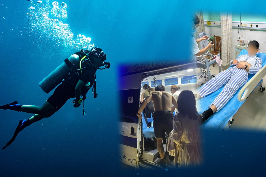 Mainland social media has been shocked after an investigation revealed that four divers in China were abandoned at sea and had to swim for two hours to reach safety. Photo: SCMP composite/Shutterstock/Weibo/Xiaohongshu