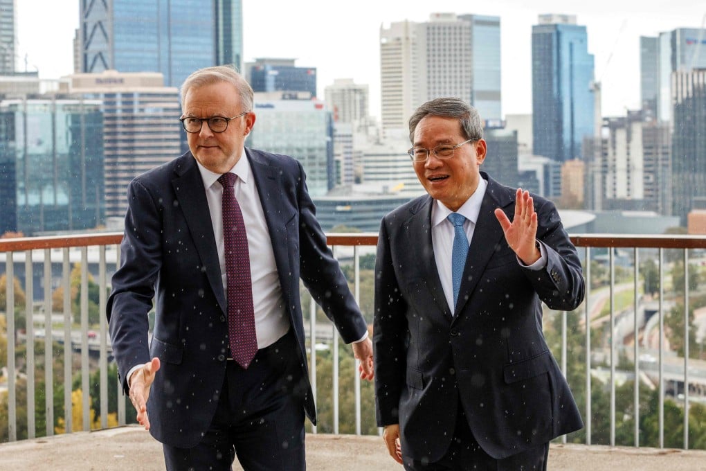 Australian Prime Minister Anthony Albanese (left) with China’s Premier Li Qiang in Perth on June 18. Photo: AFP