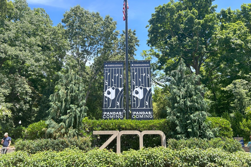 Banners announcing the coming arrival of giant pandas at the National Zoo in Washington. Photo: SCMP