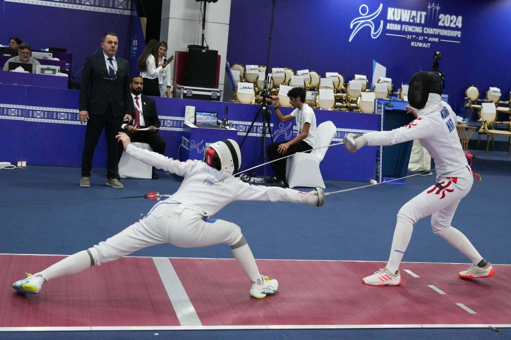 Vivian Kong of Hong Kong (right) in action in Kuwait. Photo: FIE