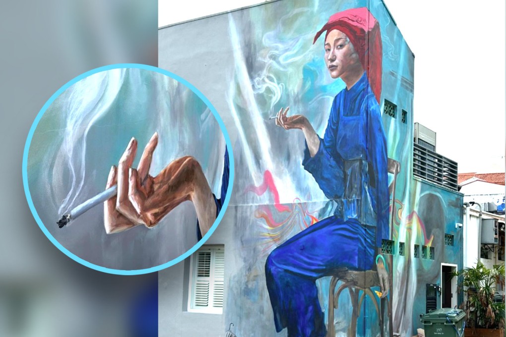 A row over the censorship of street art is raging in Singapore after the city’s authorities ordered the erasure of a smoking cigarette from a Chinatown mural. Photo: SCMP composite/ Instagram/@seanpdunston