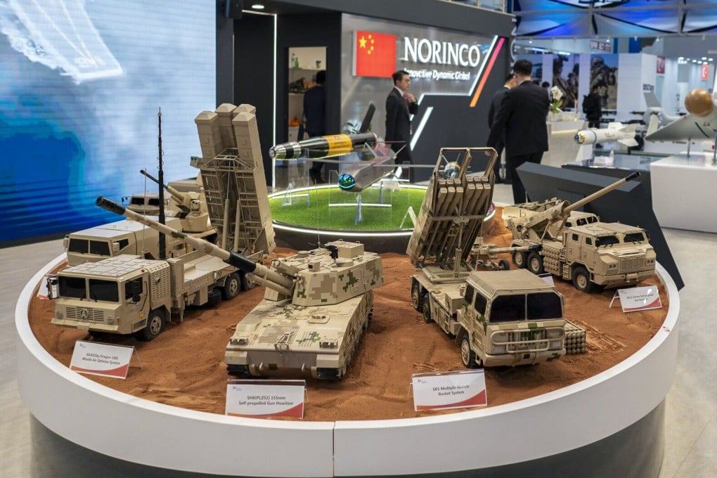 Representatives of Chinese state-owned firm Norinco at the Eurosatory Defence and Security expo in Paris on June 18. Photo: Bloomberg
