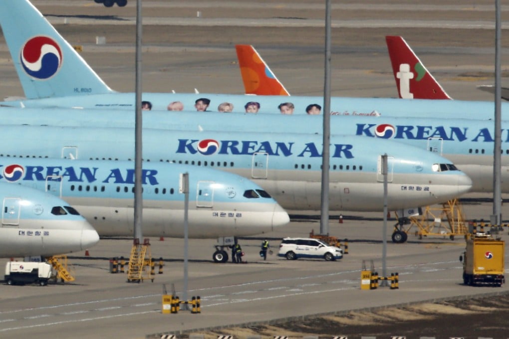 Korean Air passenger planes are seen parked on the tarmac at Incheon Airport in South Korea. Photo: Reuters
