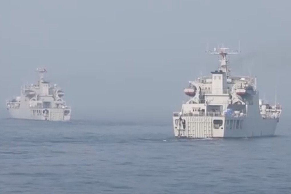 The state broadcaster said recent drills in the South China Sea involved testing the PLA Navy’s emergency response and coordinated combat capabilities. Photo: CCTV