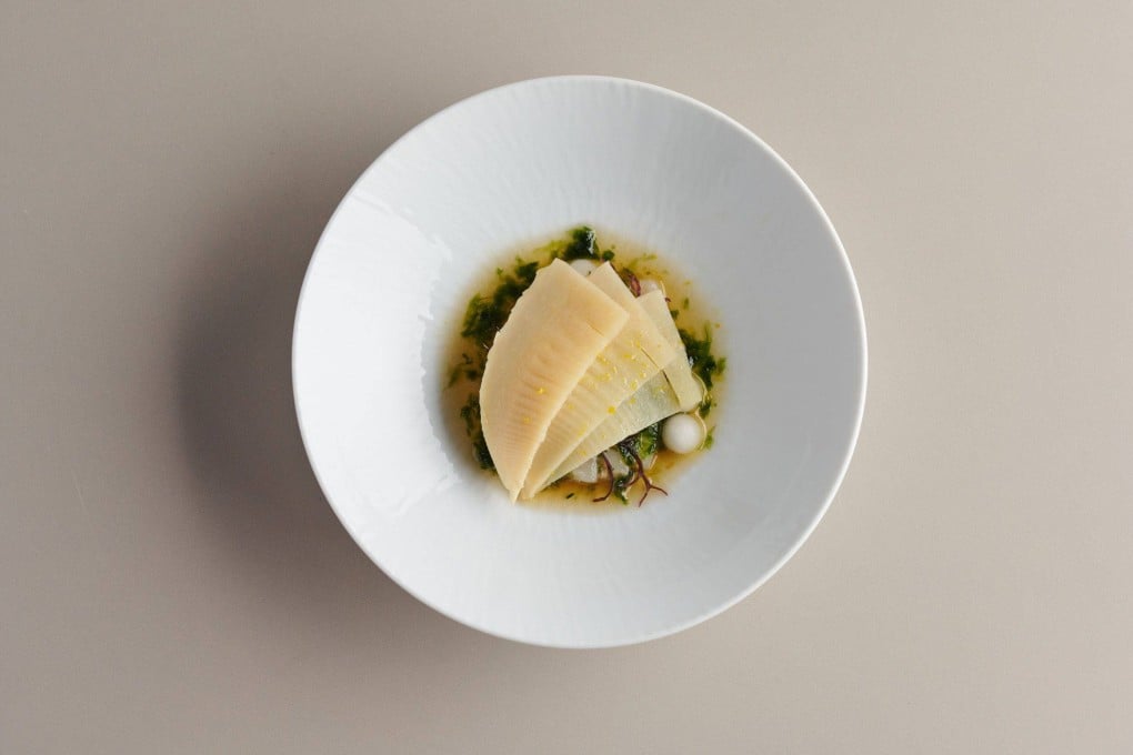 Winter bamboo shoot, a dish at Korean restaurant Meta, which earns a second star in the Michelin Guide Singapore 2024. It is one of six restaurants with two Michelin stars. Three restaurants retain their three-star status, while four earn a first star. Photo: Meta