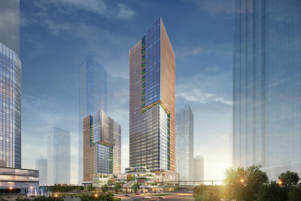 A rendering image of the North tower of the Shenzhen Qianhai Chow Tai Fook Finance Centre. New World Development sold a stake for HK$1.5 billion. Photo: SCMP