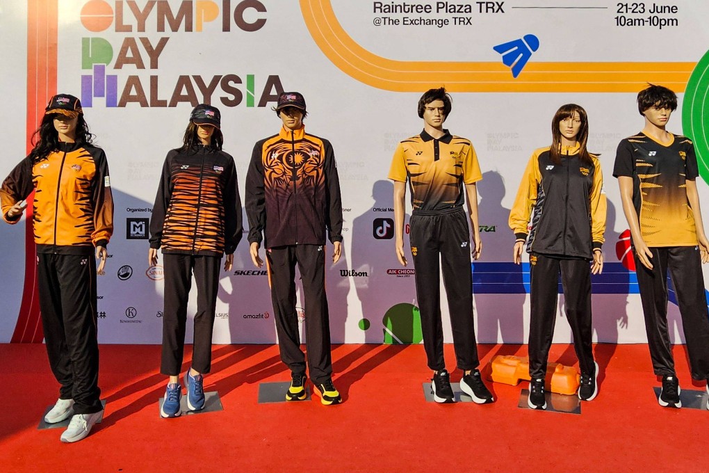 Mannequins display the attire that will be worn by Malaysia’s athletes at the Paris 2024 Olympic Games. Photo: AFP