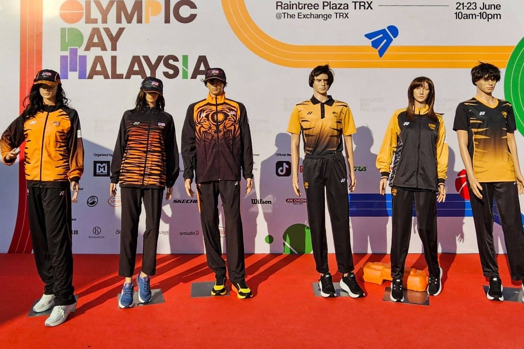 Mannequins display the attire that will be worn by Malaysia’s athletes at the Paris 2024 Olympic Games. Photo: AFP