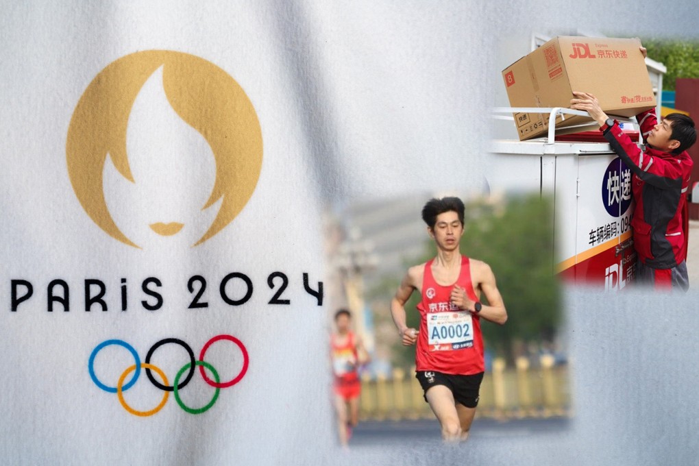 A delivery worker from China has qualified to take part in the first Olympic marathon for the public in Paris later this year. Photo: SCMP composite/Shutterstock/Sina/Weibo