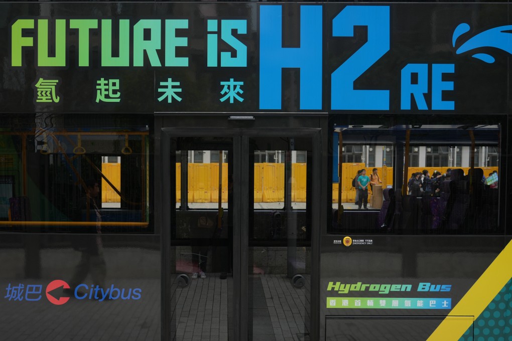 A hydrogen-powered Citybus double-decker enters into service on February 25. Photo: Sam Tsang