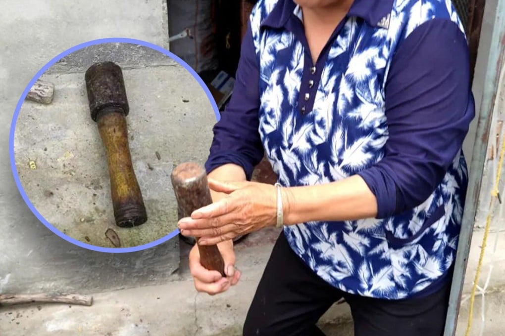 An unsuspecting and lucky elderly woman in China used a hand grenade as a tool to crack nuts and hammer in nails for 20 years before discovering it was a deadly weapon of war. Photo: SCMP composite/The Paper