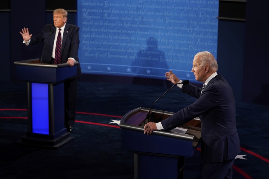 Then US President Donald Trump and Joe Biden during their first debate in 2020. File photo: AP