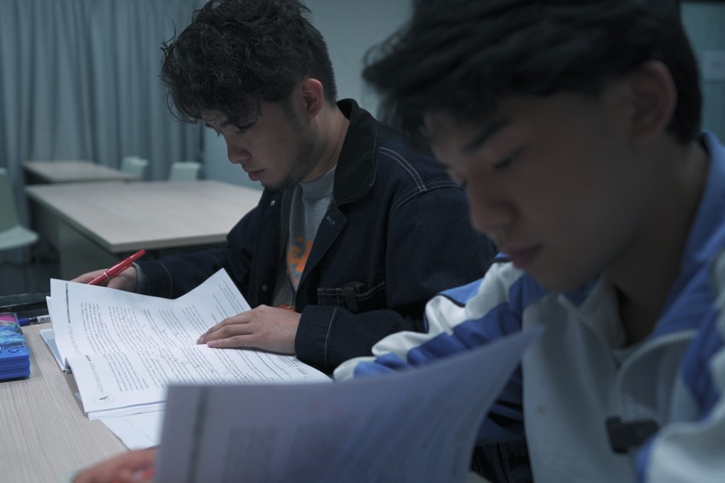 Hong Kong Diploma of Secondary Education Examination candidates Tang Ngai-hong (front) and Hui Yin in a still from Once Upon a Time in HKDSE (category: IIB or IIA, Cantonese) directed by Leung Yik-ho.