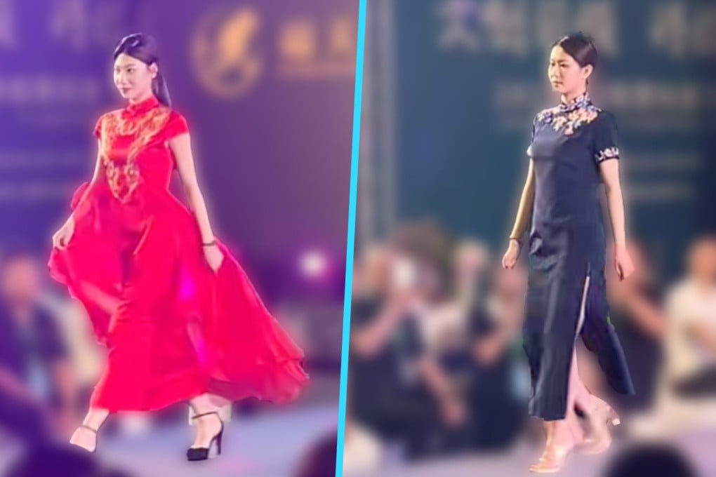 A funeral expo in China has sparked an online debate after catwalk models donned fancy shrouds. Photo: SCMP composite/Douyin