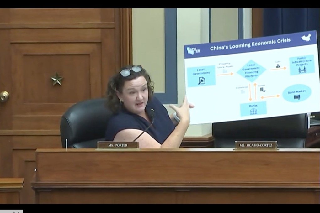 Katie Porter, a California Democrat, speaks during a US House Oversight committee hearing in Washington on Wednesday. Photo: SCMP