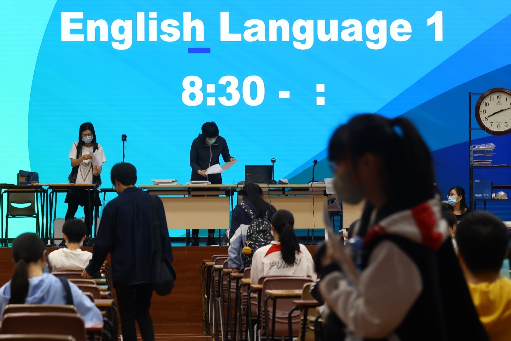 Students arrive for the DSE English exam at a school in North Point in 2023. Senior secondary students have been able to take business and marketing-related English courses as electives under the auspices of the Education Bureau. Photo: Dickson Lee