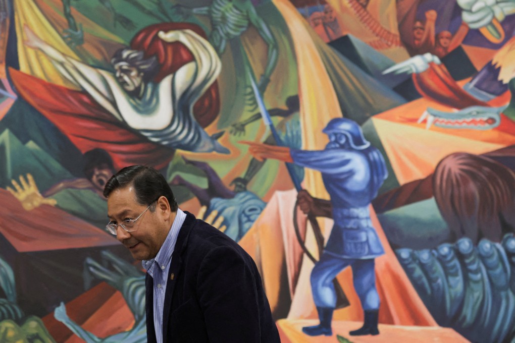 Bolivia’s President Luis Arce at a press conference on Thursday. Photo: Reuters