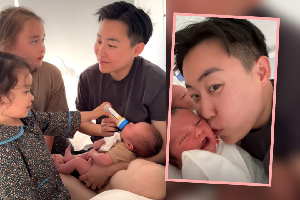 A China makeup company CEO has intrigued her many followers on social media by having four so-called test tube babies. Photo: SCMP composite/Douyin