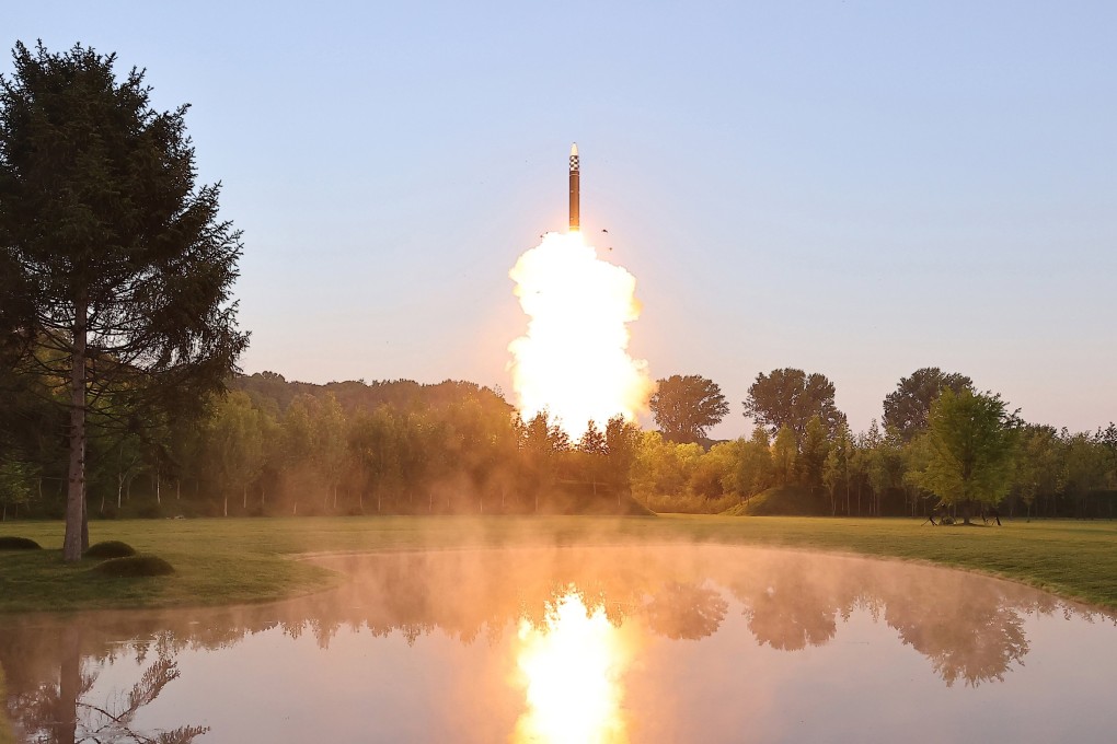 A photo released by North Korean state media on Wednesday shows the missile being launched. Photo: KCNA/via EPA-EFE