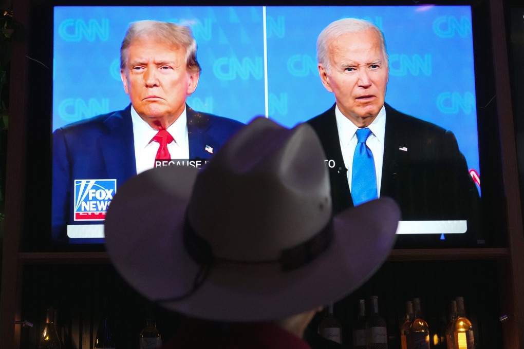 Roger Strassburg watches the debate between President Joe Biden and Republican presidential candidate former President Donald Trump in Scottsdale, Arizona on Thursday. Photo: AP
