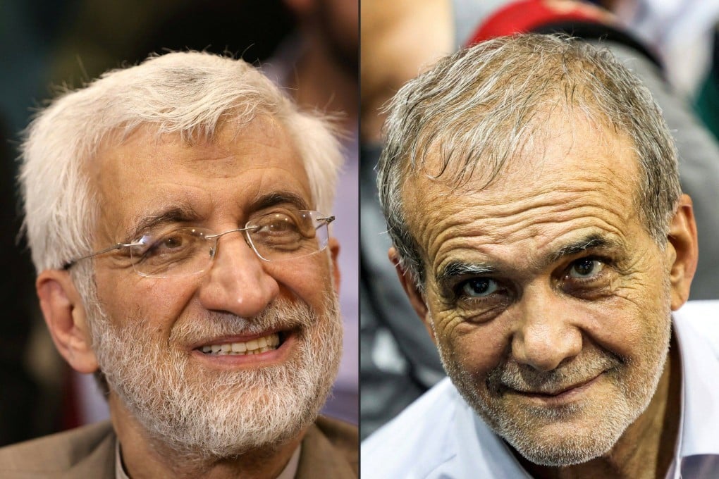 Iranian presidential candidates Saeed Jalili (left) and reformist Massoud Pezeshkian (right). Photo: AFP