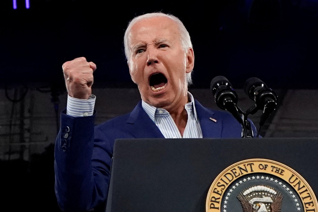 US President Joe Biden speaks during a campaign rally in Raleigh, North Carolina, on Friday. Photo: Reuters