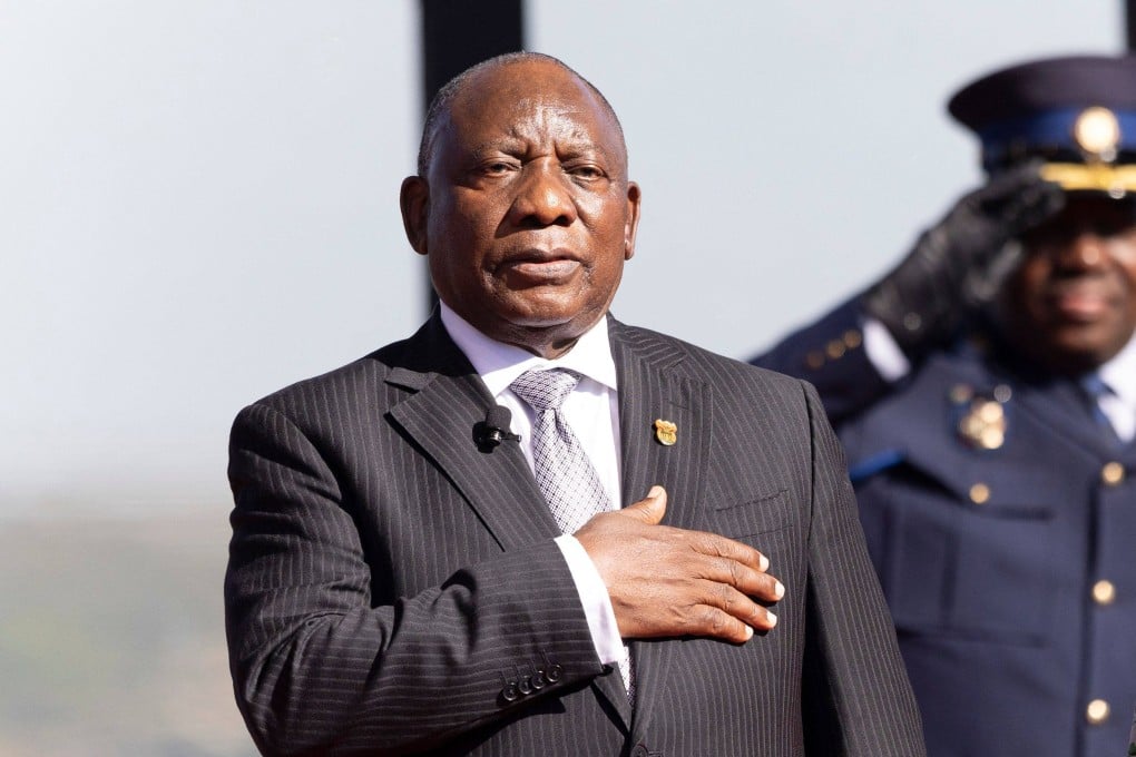 South Africa’s Cyril Ramaphosa being sworn in for a second term as president last month. Photo: AFP